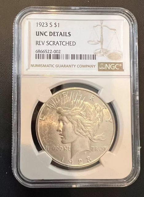 1923 S Ngc 💎💎Gem  Uncirculated Silver Peace Dollar Beautiful Coin 3