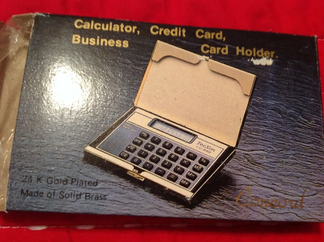 24K Gold Plated Union Pacific Rr Solid Brass Calculator, Credit Card Holder