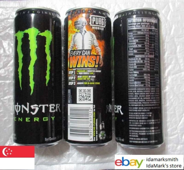 MONSTER ENERGY DRINK can SINGAPORE 355ml Limited Edition PUBG Mobile