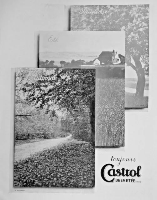 Publicité De Presse 1937 Toujours Huile Castrol Au Printemps Été Automne