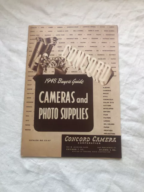 Catálogo de suministros de fotos Concord Camera Corp. 1948 guía del comprador