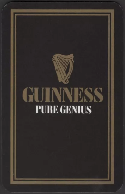 Playing Cards Single Card Old * GUINNESS PURE GENIUS * Brewery Beer Advertising