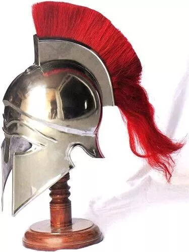 Medieval Greek Corinthian Halloween Armour Helmet with Red Plume Knight Spartan