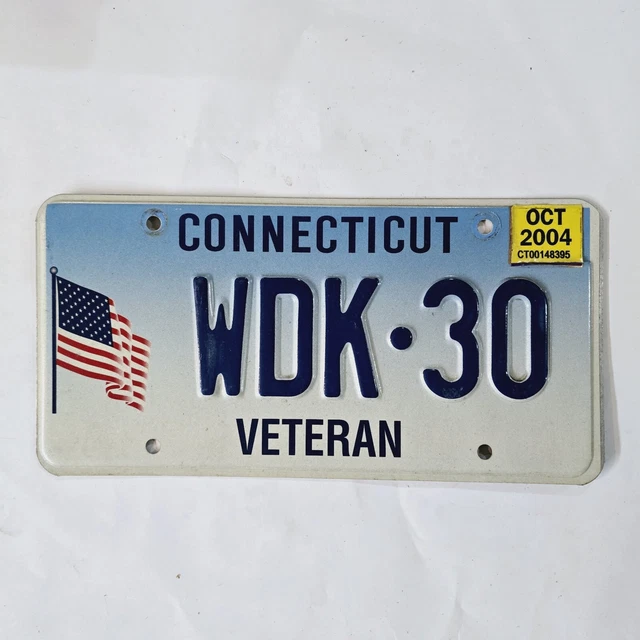 2004 CONNECTICUT VETERAN Vanity License Plate 🔥Free Shipping🔥 Wdk 30