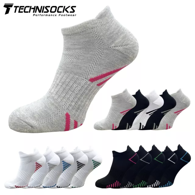 Ladies 5 Pack Trainer Liner Socks Invisible Gym Running Cushioned Socks Size 4-8