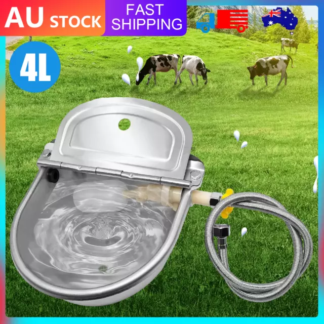 Stainless Water Trough Bowl Automatic Drinking For Dog Horse Chicken Auto Fill