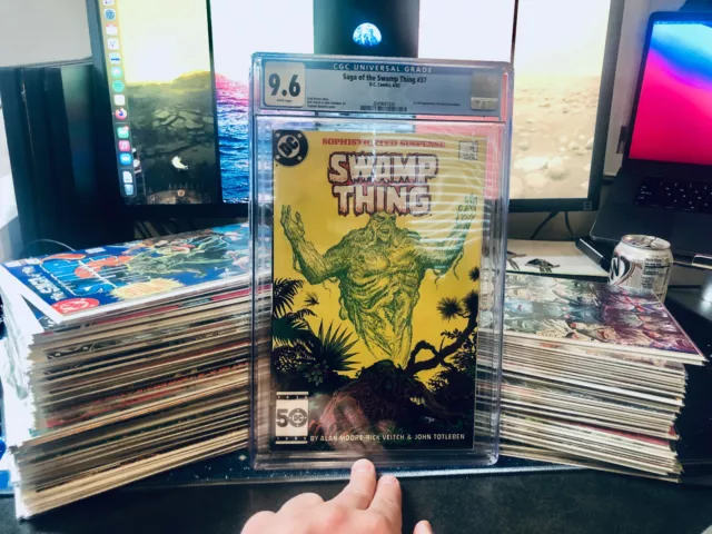 90+ Book Lot w/ SAGA OF THE SWAMP THING #37 CGC 9.6-  1ST FULL JOHN CONSTANTINE!