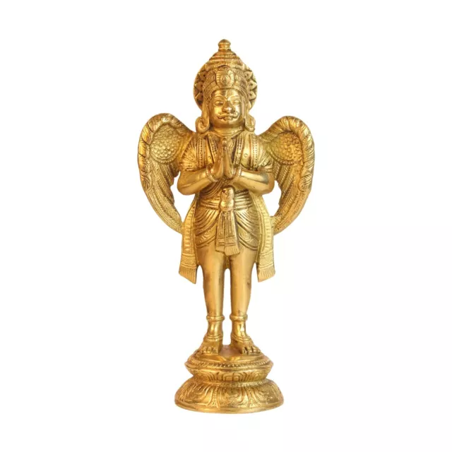 Brass Garuda Statue Vishnu's Transport Idol of an Eagle Statue Figurine 8"