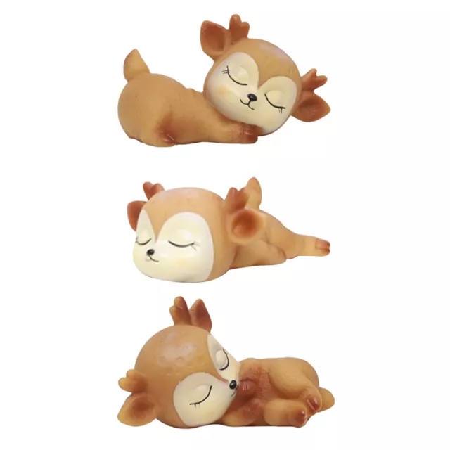 3x Schöne Rehkitz Tierfigur Silikon Reh   Deko Figur Badezimmer Dekoration