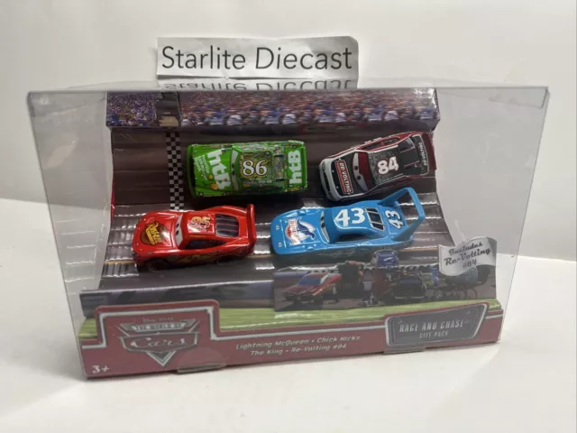 Disney Pixar World of Cars Race and Chase 4 Car Gift Pack Lightning McQueen NIB