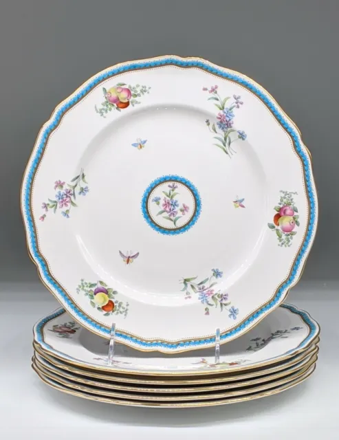 6 Spode Bone China Dinner Plates Trapnell pattern with Center Medallion