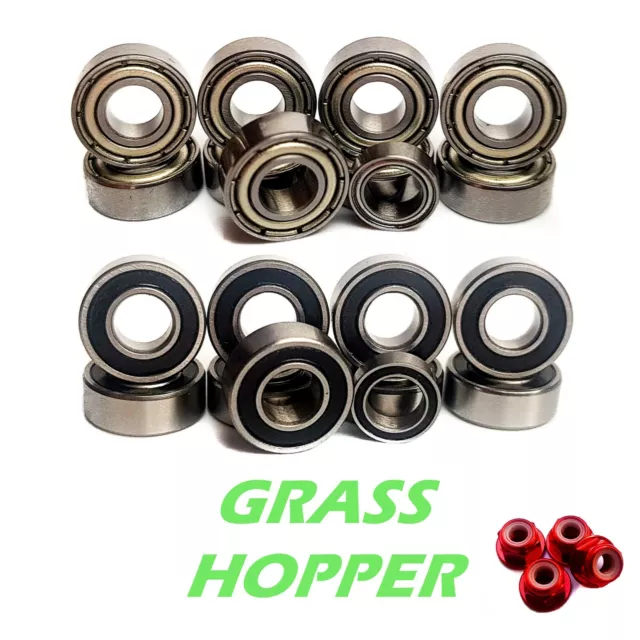 Bearing Set for TAMIYA Grasshopper COMPLETE 10 Metal/Rubber Seal Hop up Upgrade