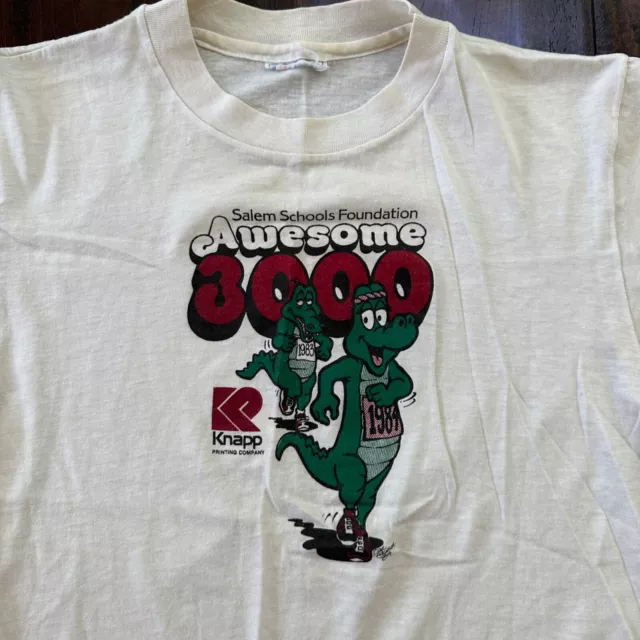 Salem Oregon Running Crocodile Kids Vintage T Shirt 80s Knapp 1984 Marathon