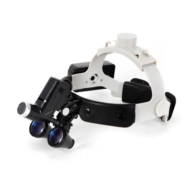3.5X 420mm Binocular Loupes Medical Surgical Optical Magnifier W/ LED Headlight 3