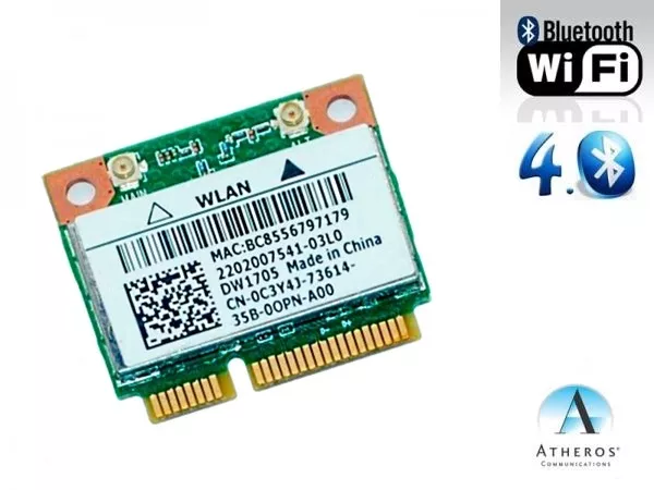 + DW1705 Atheros QCWB335 802.11b/g/n WLAN + Bluetooth Combo Card 4.0 Mini PCIe +