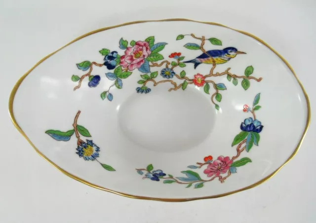 Aynsley Avocado Bowl Pembroke Pattern English Fine Bone China Dish Bird Floral