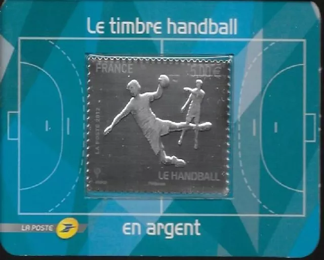 France  - Le Timbre handball en Argent - Neuf** sous blister