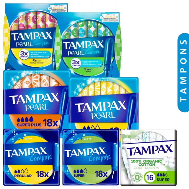 Tampax Tampons with Applicator Regular Super Plus Women Leak Protect Easy Insert