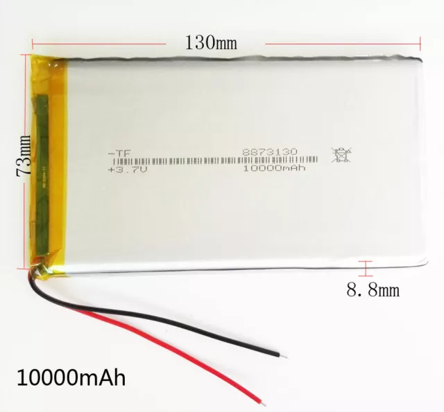 10000mAh 3.7V LiPo polymer Rechargeable Battery For Power Bank Tablet PC 8873130