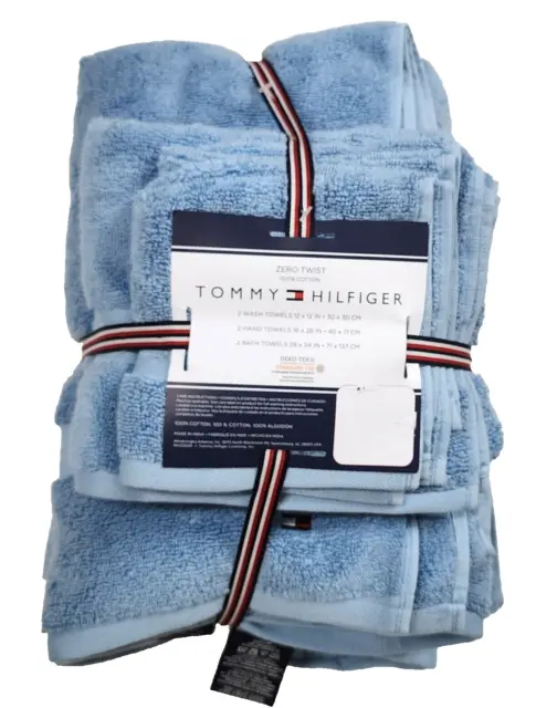Set NEW Tommy Hilfiger Bath & Hand Towel Set 136 x 67cm 100