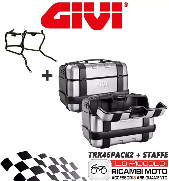 Bmw F 800 Gs 2008 2009 2010 Givi Kit 2 Valigie Laterali Trekker Trk46 + Plr5103