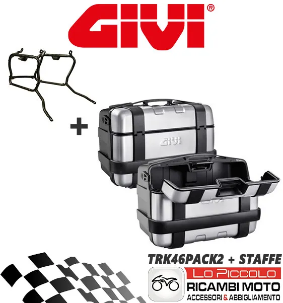 HONDA XL 650V Transalp 2002 GIVI KIT 2 VALIGIE LATERALI TREKKER TRK46 + PL167