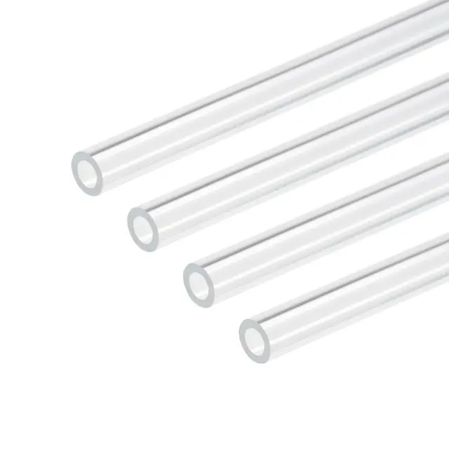 4pcs Acrylic Pipe Clear Rigid Round Tube 4mm 5/32" ID 8mm 5/16" OD 10" for Lamps