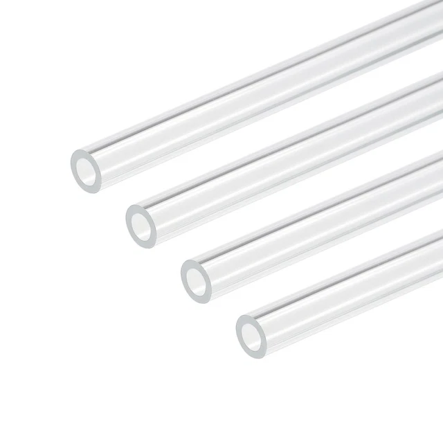 4pcs Acrylic Pipe Clear Rigid Round Tube 4mm 5/32" ID 8mm 5/16" OD 10" for Lamps