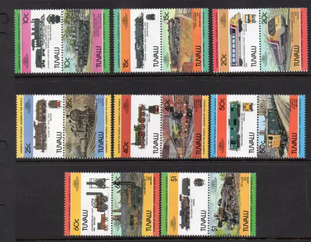 Tuvalu Mnh 1984 Sg253-268 Low - Railway Locomotives