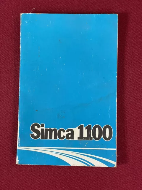 SIMCA 1100 Manuel Guide d’entretien Livre ancien Chrysler FR Voiture Automobile