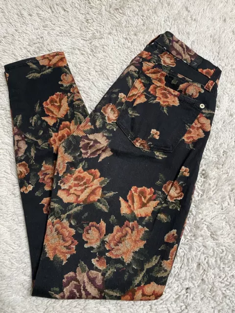 7 For All Mankind Jeans Size 25 Floral Print Multi Colored