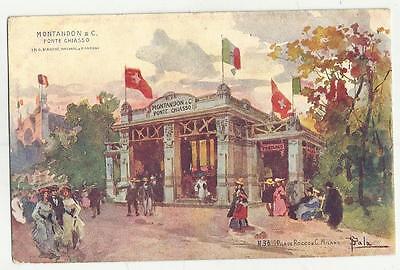 Cartolina Ufficiale Esposizione Milano 1906 affrancatura rarissima originale 