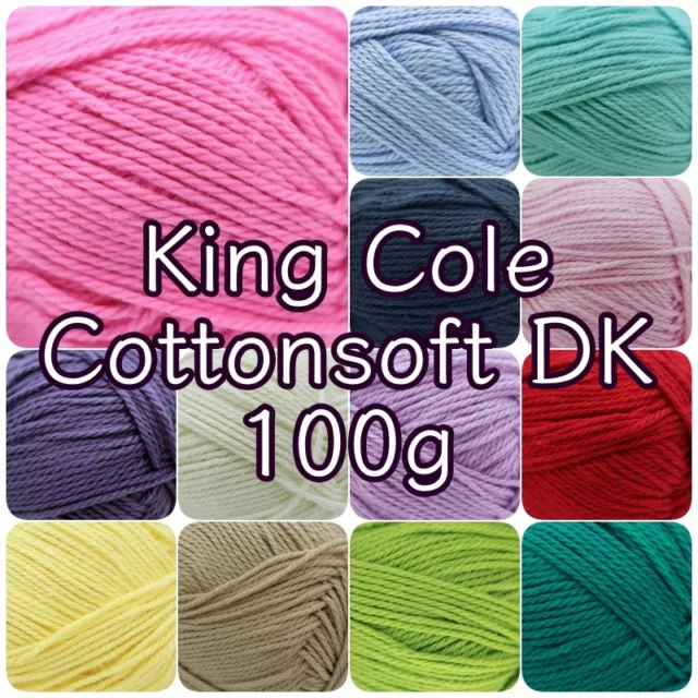 King Cole Cottonsoft DK double tricot coton tricot crochet fil 100 g boule