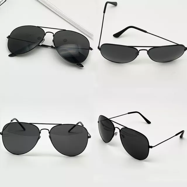 Classic Sunglasses Ladies/Mens Womens Vintage Retro Mirrored Metal Black Frame