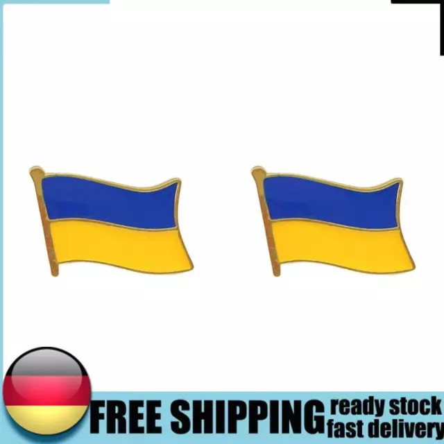 Ukraine National Flag Brooch Ukrainian Lapel Pins Backpacks Badges (Gold) DE