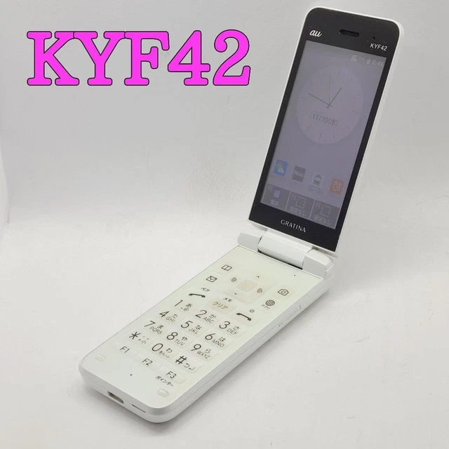 KYOCERA GRATINA KYF42 White SIM Unlocked 4G Android Flip Phone au