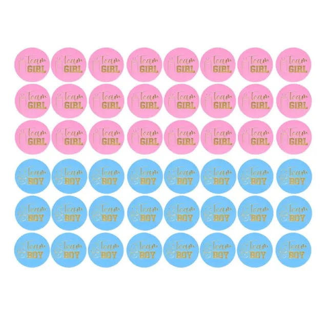 48 Pieces Gender Reveal Stickers Games Team & Team Perfect Gender Reveal PartyF6