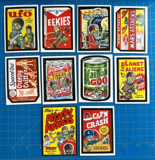 2016 Topps Mars Attacks ATTACKY PACKAGES Wacky Packages 1st Series White Set