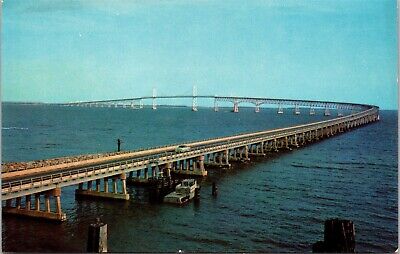 Chesapeake Bay Bridge Near Annapolis Maryland MD Unposted Postcard