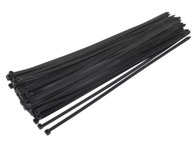 Sealey Cable Zip Ties Nylon Wraps 650mm x 12mm Black - Pack of 50 CT65012P50
