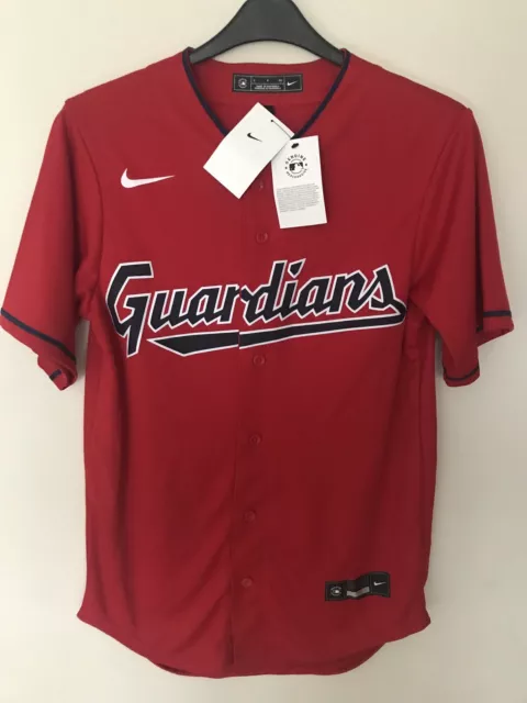 Maglietta rossa Nike da uomo nuove con etichette Cleveland Guardians taglia small MLB