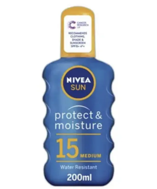 Nivea Sun Protect feuchtigkeitsspendend für alle Haut befeuchtend Sonnenspray Medium LSF 15-200 ml