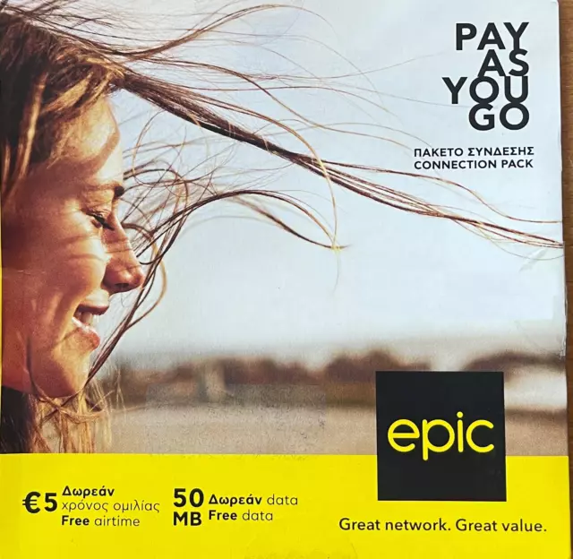 CYPRUS SIM CARD - EPIC CYPRUS Pay as you Go Package
