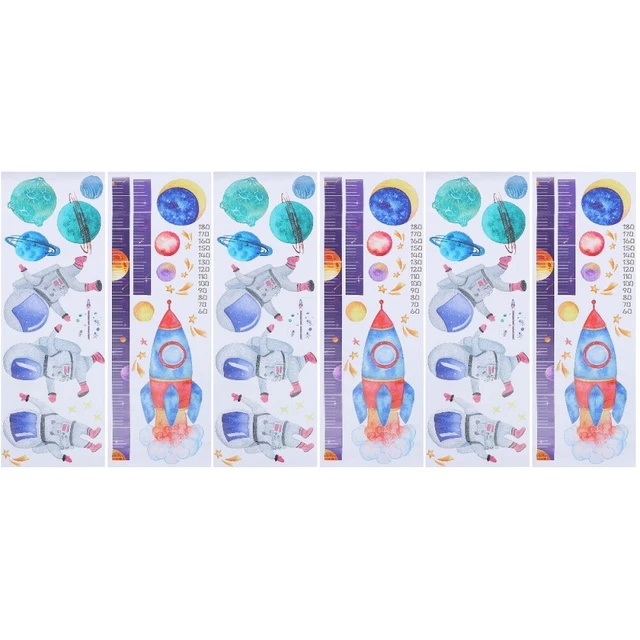 3 juegos de pegatinas de pared pintura diagrama de pared de crecimiento decoración niño bebé