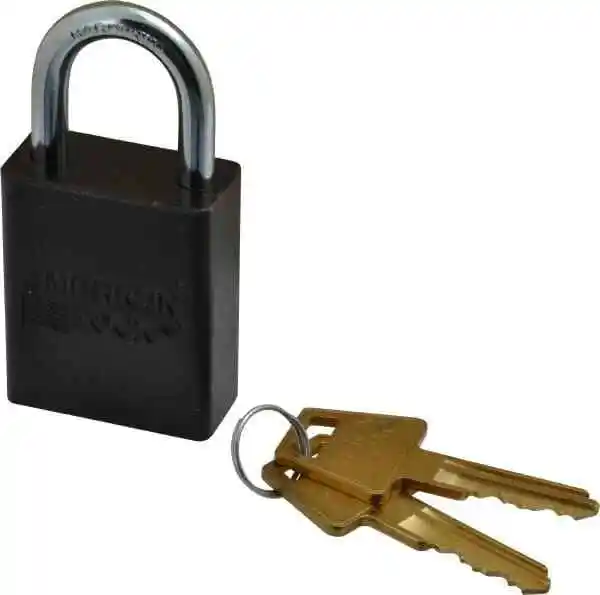 American Lock Keyed Alike Lockout Padlock 1" Shackle Clearance, 1/4" Shackle ...