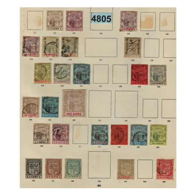 4805 1 MAURICE MAURITIUS 1900-1937 LOT 72 TIMBRES Neufs et Oblitérés COTE+de150€
