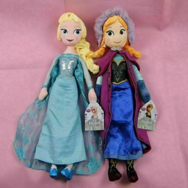 2Pcs Disney Frozen Elsa&anna Princess Stuffed Plush Doll Christmas Toy Gifts Uk 3