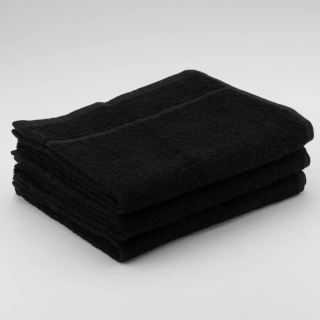 12 x Black Hairdressing Towel Barber Gym Salon Beauty Towels 50x85cm