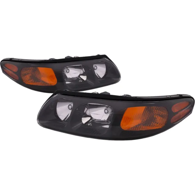 Left and Right Headlight Set Fits Pontiac Bonneville 00-04 Headlamp Halogen