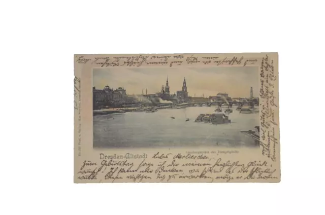 Ansichtskarte Dresden 1903 Landungsplatz f. Dampfschiffe Paspartou s. gut erhalt